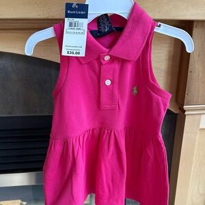 NWT Ralph Lauren Bright Pink Sleeveless Polo Top for Kids 4T